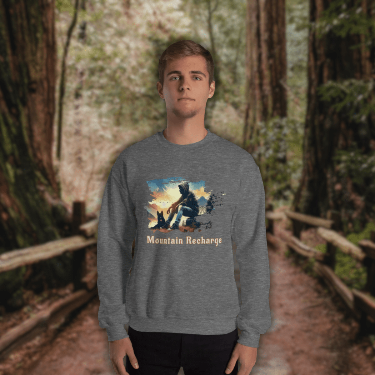 Mountain Recharge - Sweatshirt | COLORS: Royal, Charcoal, Indigo Blue, Graphite Heather - Preshrunk Sweatshirt - Speak Up 4 Paws