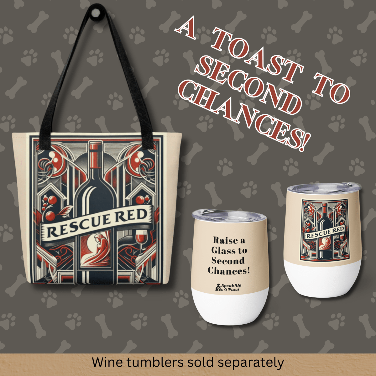 Rescue Red - Everyday Bag - AOP Tote Bag - Speak Up 4 Paws