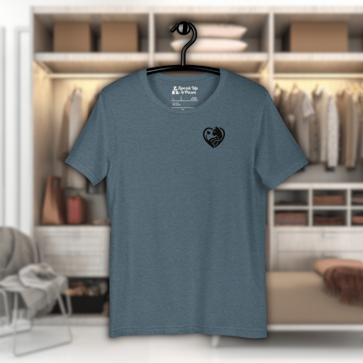 Feline Companion - Everyday Tee | COLORS: Heather Deep Teal, Heather Slate, Mauve, Pink - Unisex Staple Tee - Speak Up 4 Paws