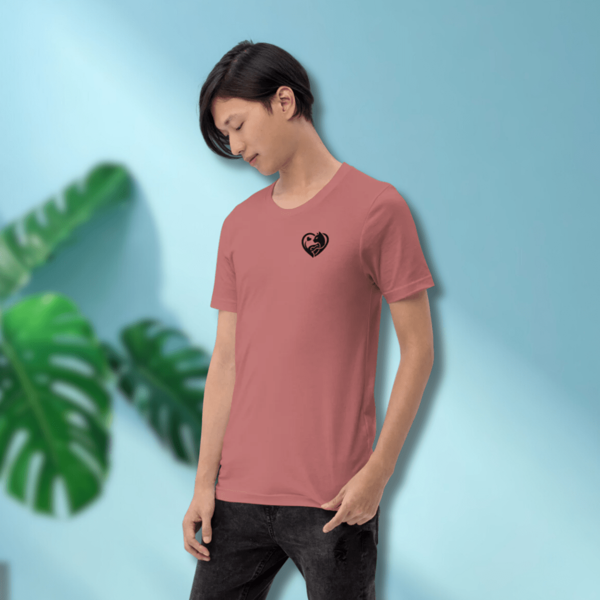 Feline Companion - Everyday Tee | COLORS: Heather Deep Teal, Heather Slate, Mauve, Pink - Unisex Staple Tee - Speak Up 4 Paws