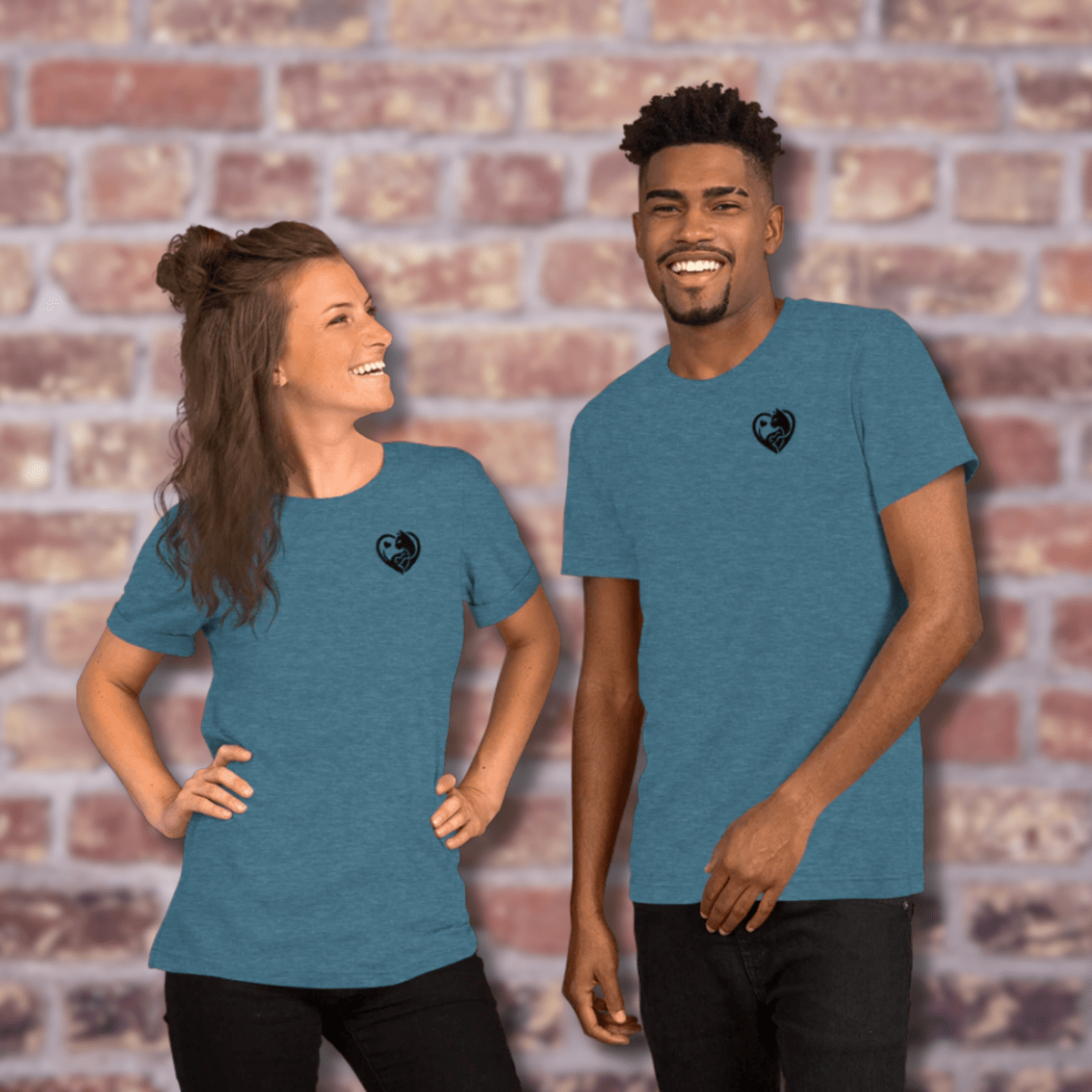 Feline Companion - Everyday Tee | COLORS: Heather Deep Teal, Heather Slate, Mauve, Pink - Unisex Staple Tee - Speak Up 4 Paws