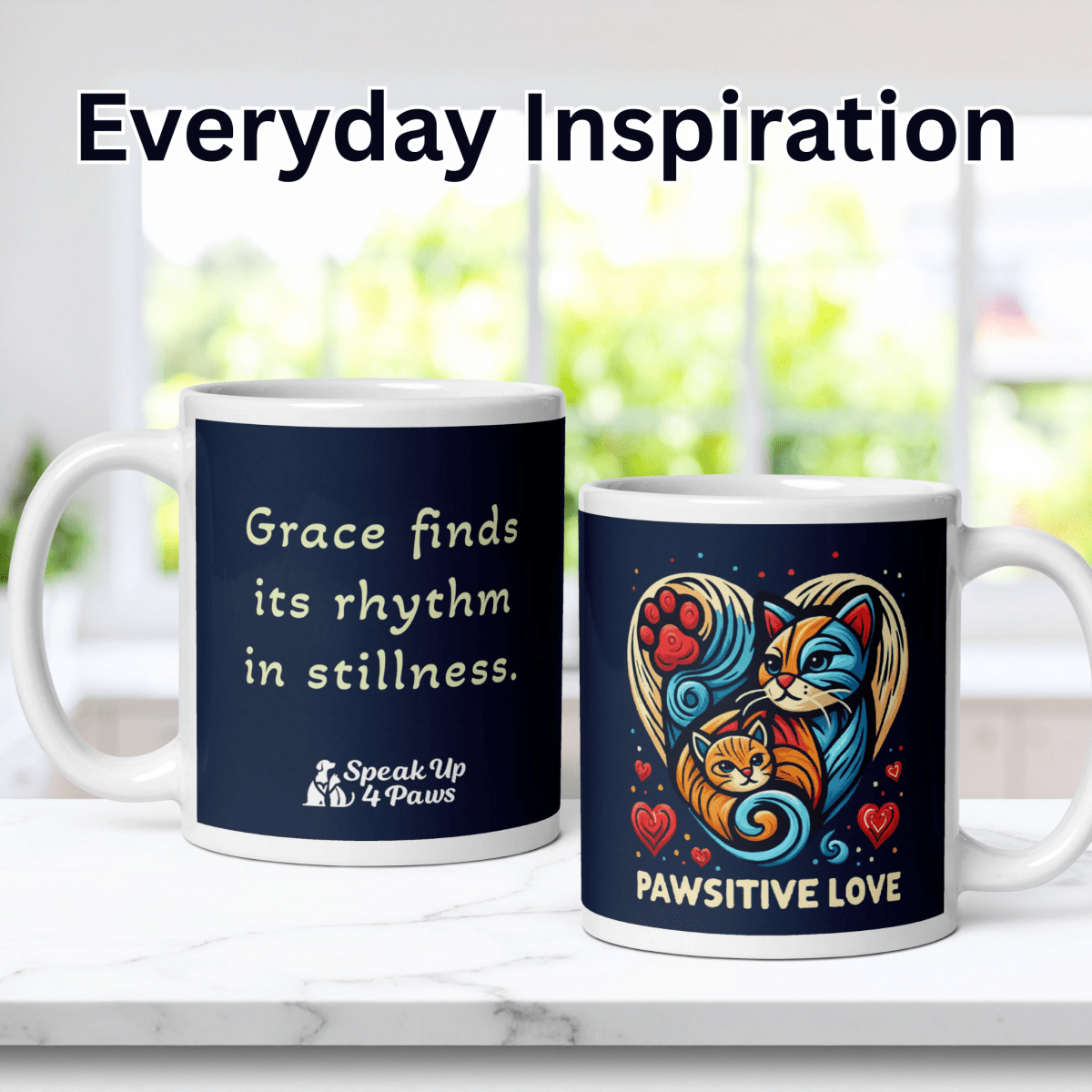 "Grace finds its rhythm in stillness." - Mug - Coffee Mug - Speak Up 4 Paws