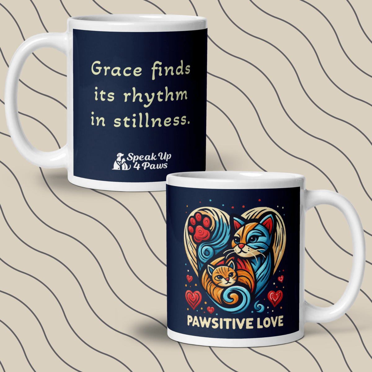 "Grace finds its rhythm in stillness." - Mug - Coffee Mug - Speak Up 4 Paws