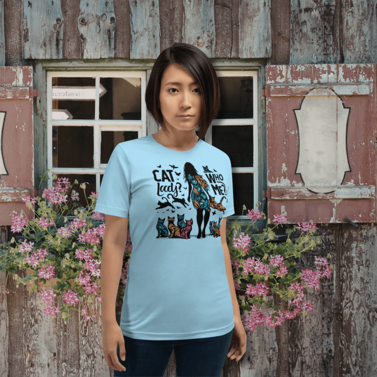 Feline Reverie - Everyday Tee | COLORS: Pink, Heather Raspberry, Heather Aqua, Ocean Blue - Unisex Staple Tee - Speak Up 4 Paws