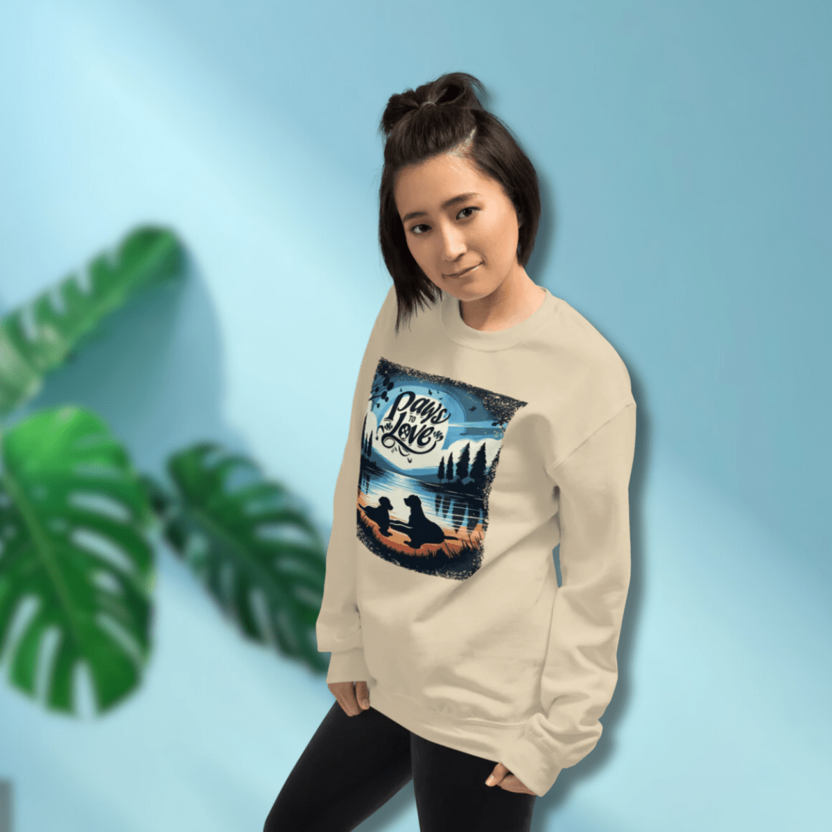 Forest Reflections - Sweatshirt | COLORS: Indigo Blue, Charcoal, Military Green, Sand - Preshrunk Sweatshirt - Speak Up 4 Paws