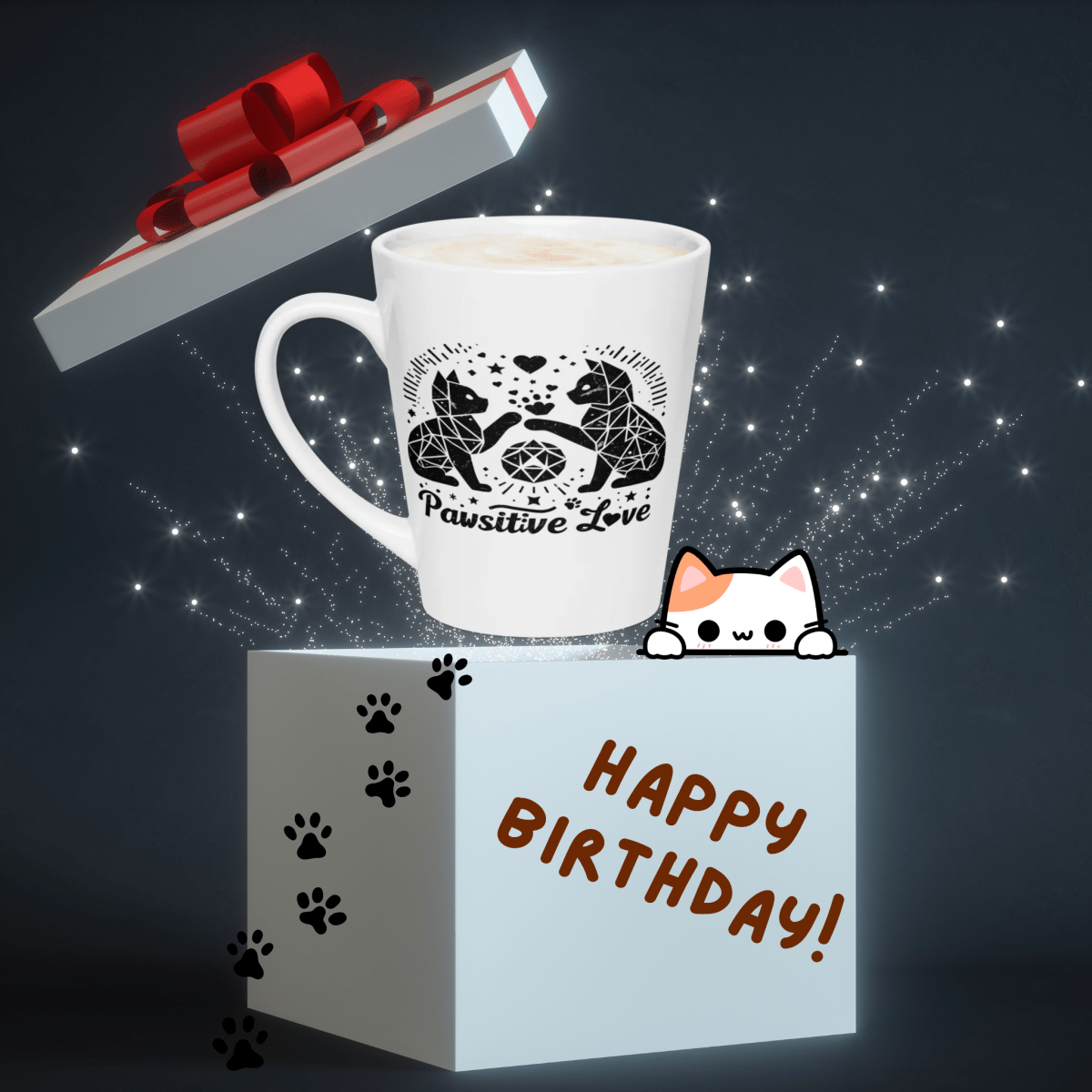 Geo Kitten Love - Latte Mug - Latte Mug - Speak Up 4 Paws