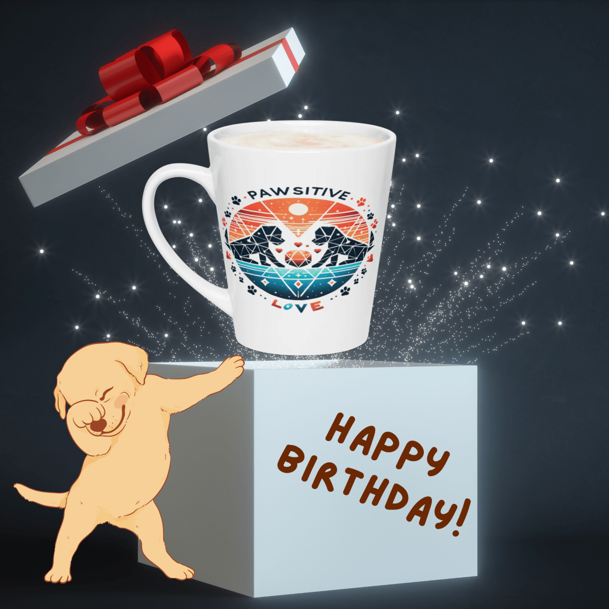 Geo Puppy Love - Latte Mug - Latte Mug - Speak Up 4 Paws