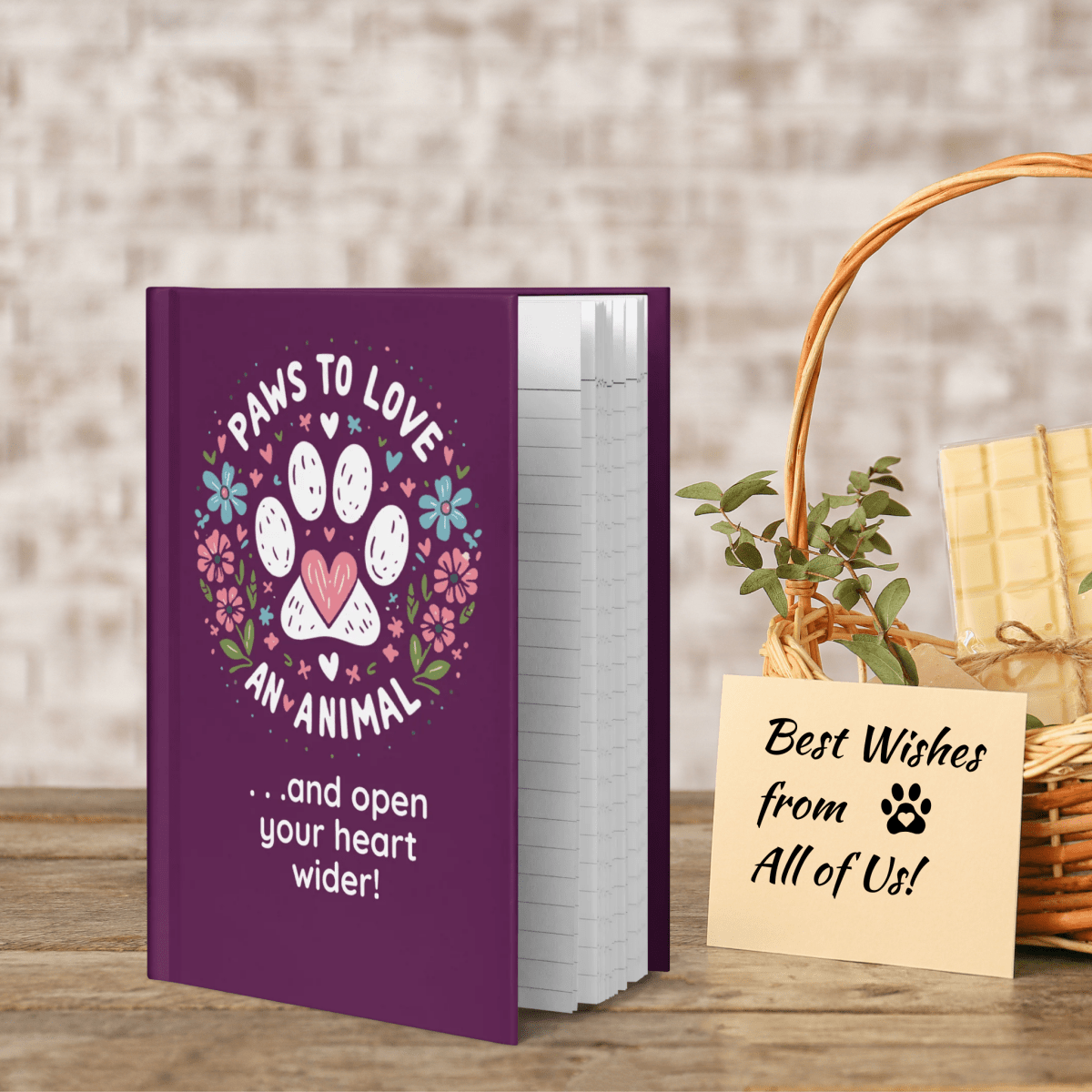 Circle of Pawsitivity - Pawsitive Vibes Keepsake Journal (Color: Tyrian Purple) - Journal - Speak Up 4 Paws