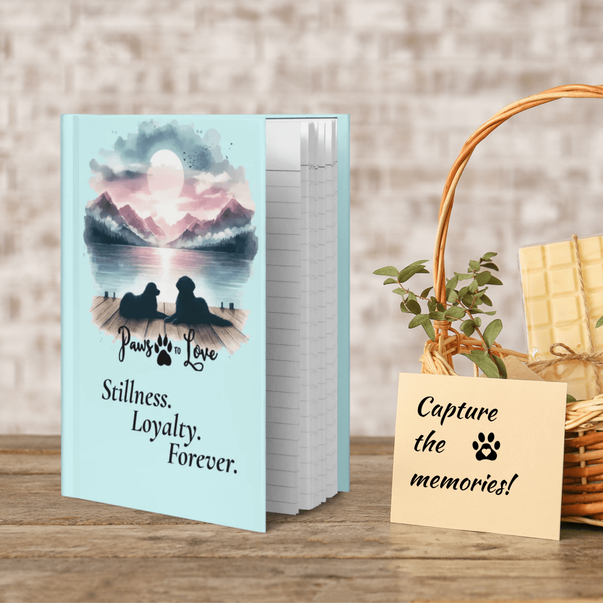 Sunset Buddies - Pawsitive Vibes Keepsake Journal (Color: Light Cyan) - Journal - Speak Up 4 Paws