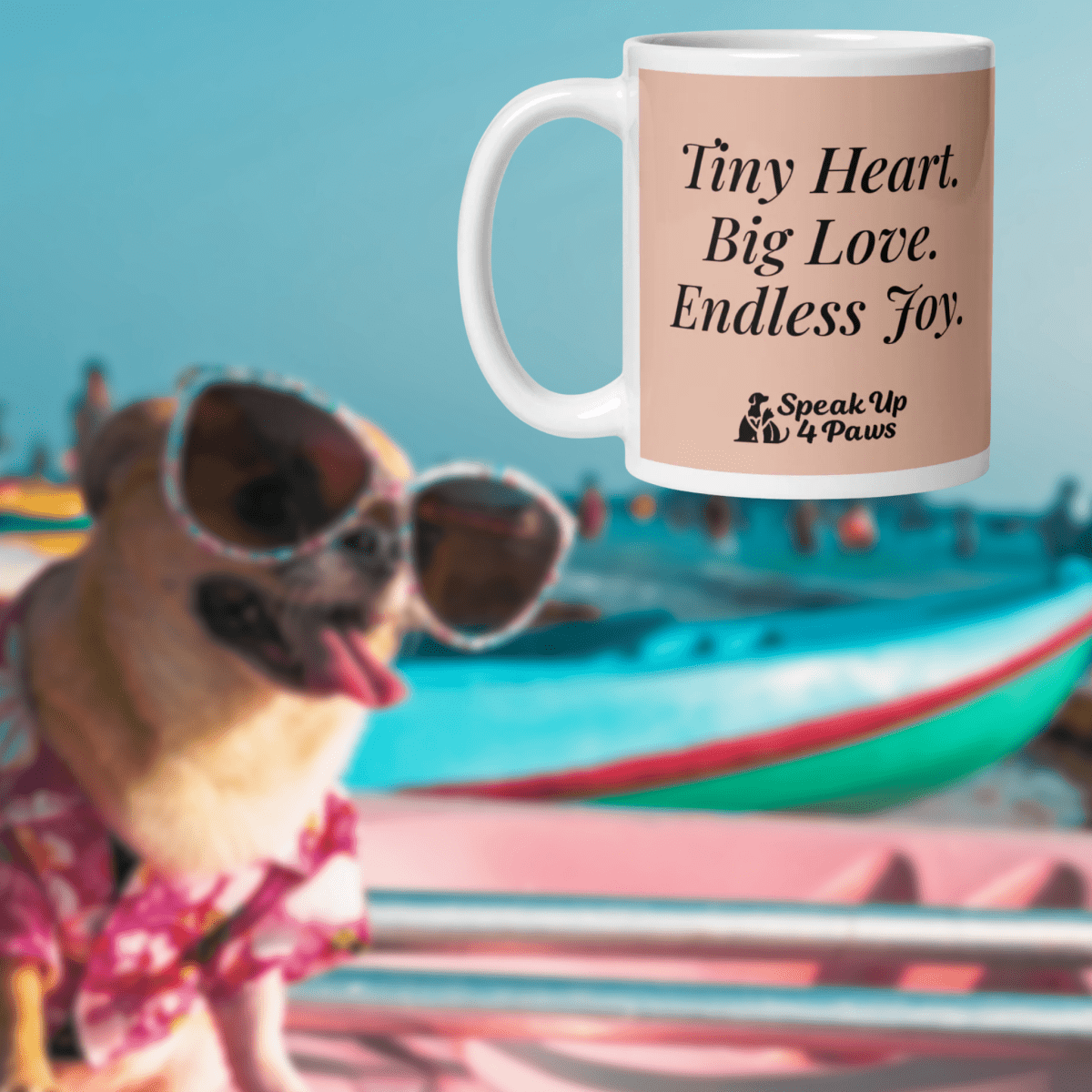 Tiny Heart - Big Love - "Tiny Heart. Big Love. Endless Joy." - Signature Mug (Color: Zinnwaldite) - Coffee Mug - Speak Up 4 Paws