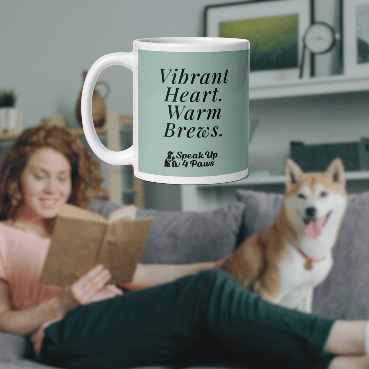Vibrant Heart - "Vibrant Heart. Warm Brews." - Signature Mug (Color: Opal) - Coffee Mug - Speak Up 4 Paws