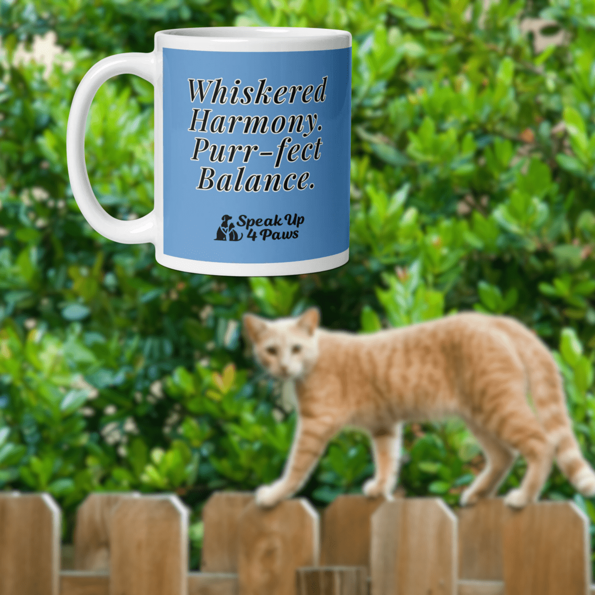 Whiskered Harmony - "Whiskered Harmony. Purr - fect Baance." - Signature Mug (Color: Jordy Blue) - Coffee Mug - Speak Up 4 Paws