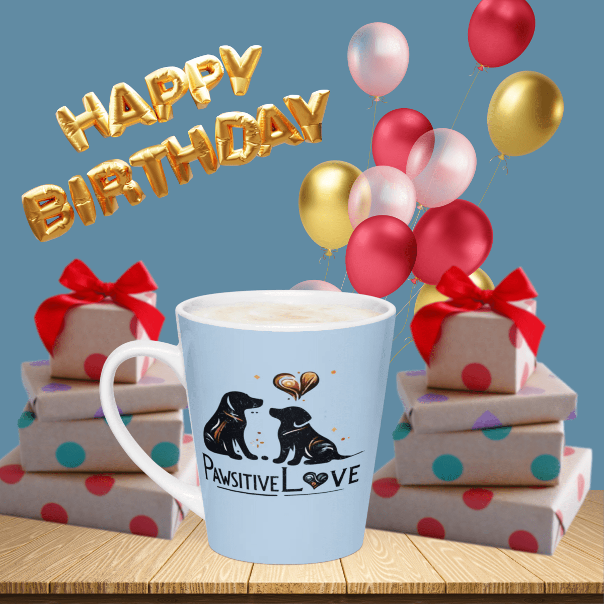 Heart Swirl Duo - Latte Mug (Pawsitive Love) - Latte Mug - Speak Up 4 Paws