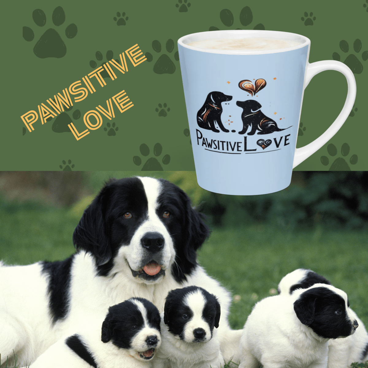 Heart Swirl Duo - Latte Mug (Pawsitive Love) - Latte Mug - Speak Up 4 Paws
