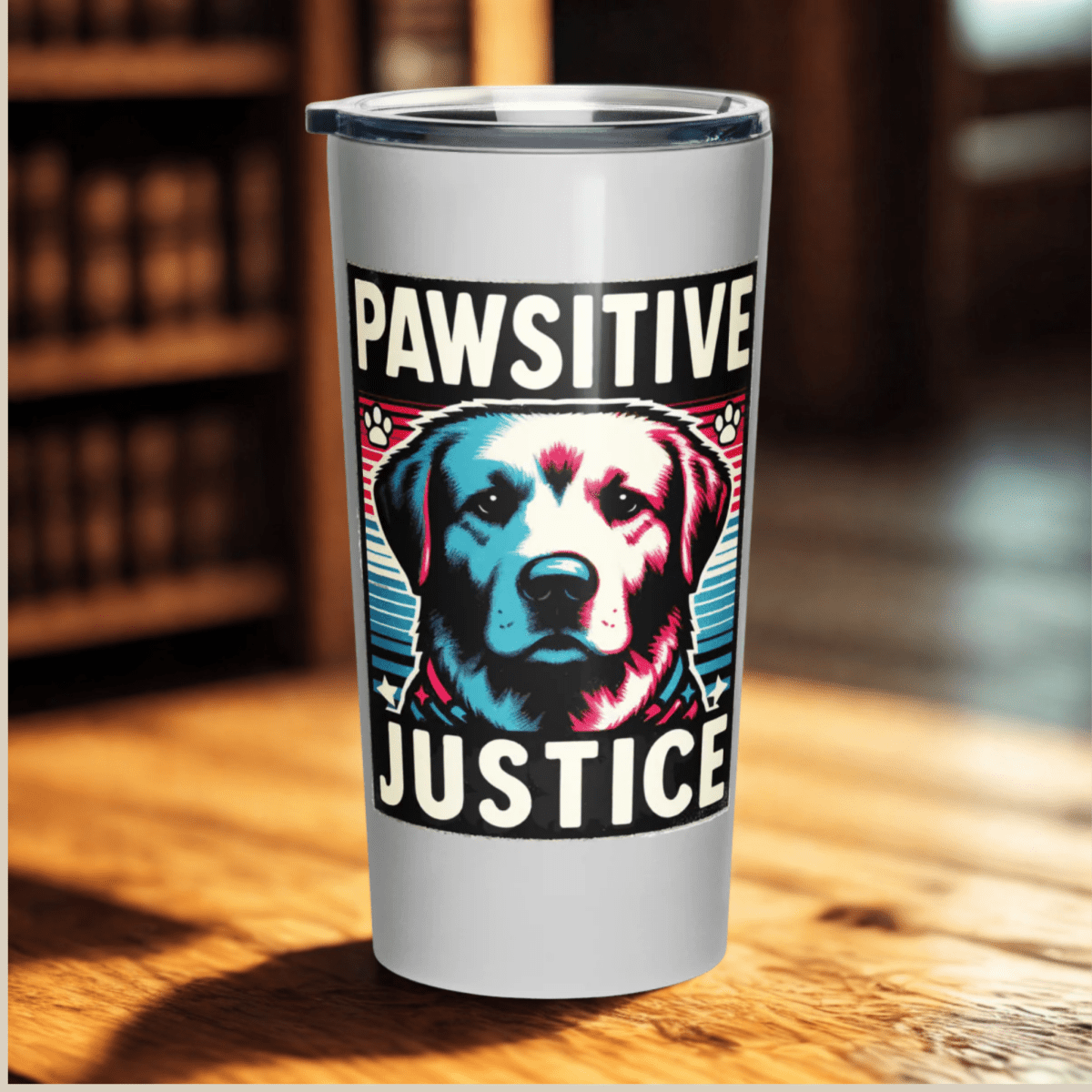 Bark Nirvana - "Power to the Paws!" - Signature Tumbler (Color: Silver) - Tapered Tumbler - Speak Up 4 Paws