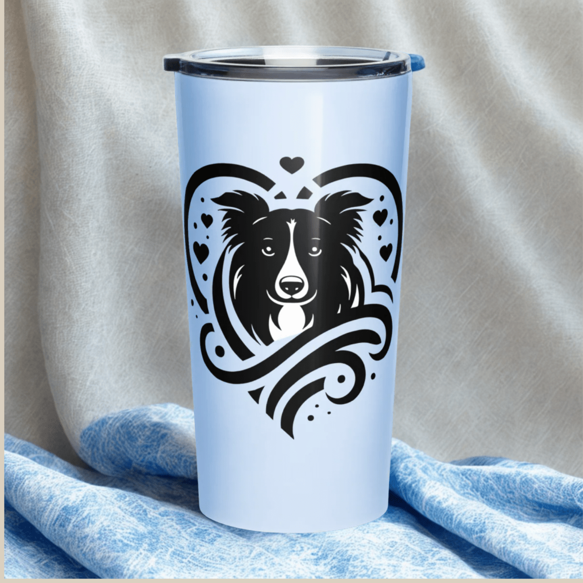 Boundless Heart - "Boundless Love. Endless Paws." - Signature Tumbler (Color: Hawkes Blue) - Tapered Tumbler - Speak Up 4 Paws