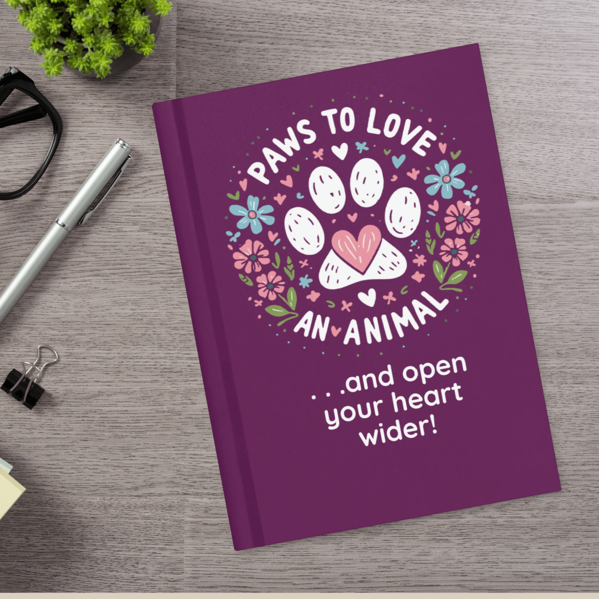 Circle of Pawsitivity - Pawsitive Vibes Keepsake Journal (Color: Tyrian Purple) - Journal - Speak Up 4 Paws