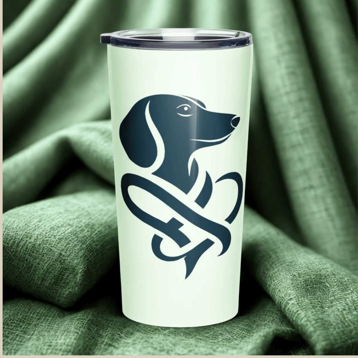 Heart of a Doxie - "Paws Down, It's a Doxie Thing!" - Signature Tumbler (Color: Honeydew) - Tapered Tumbler - Speak Up 4 Paws