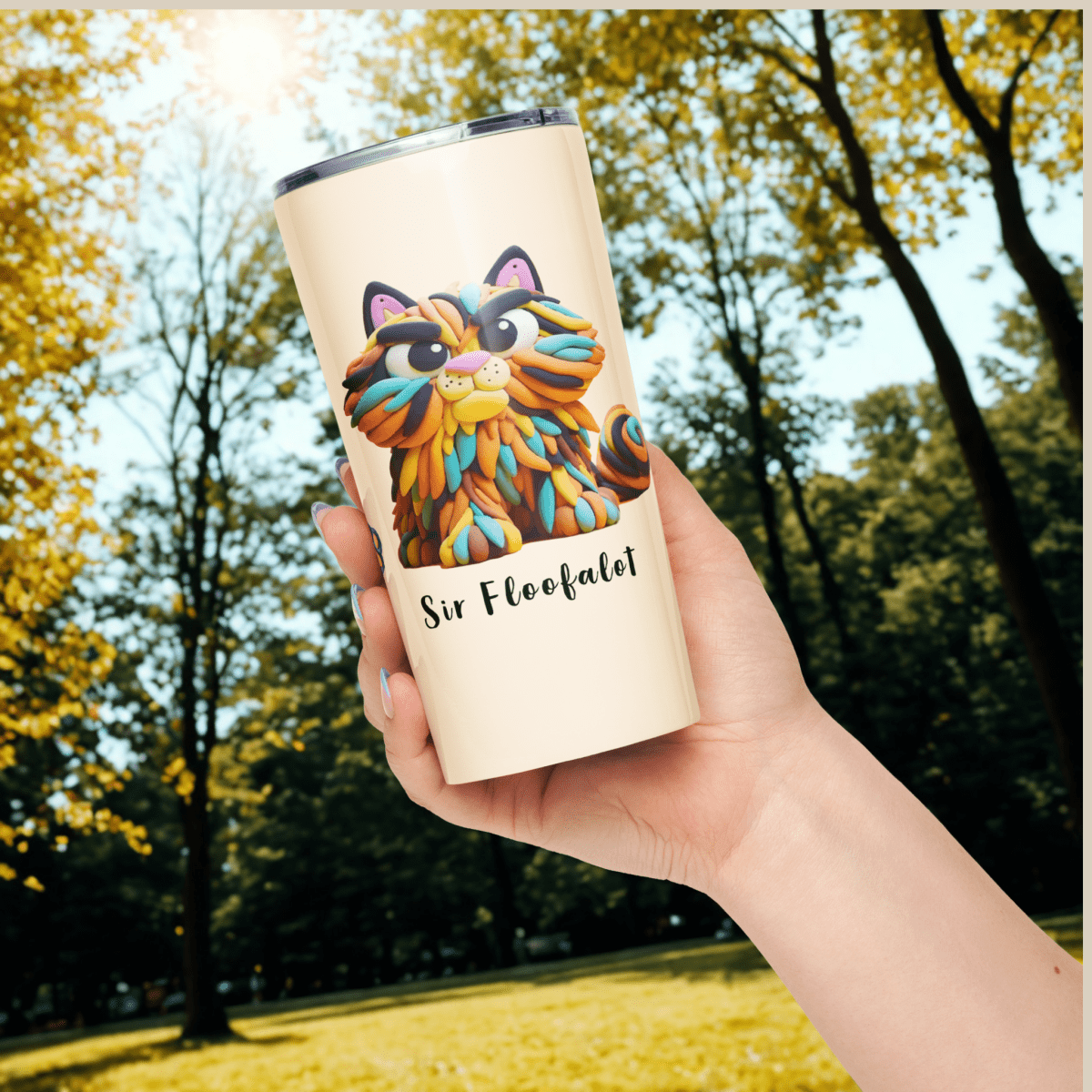 Sir Floofalot - "Judging YOU while I sip? Floofin' Right!" - Signature Tumbler (Color: Papaya Whip) - Tapered Tumbler - Speak Up 4 Paws