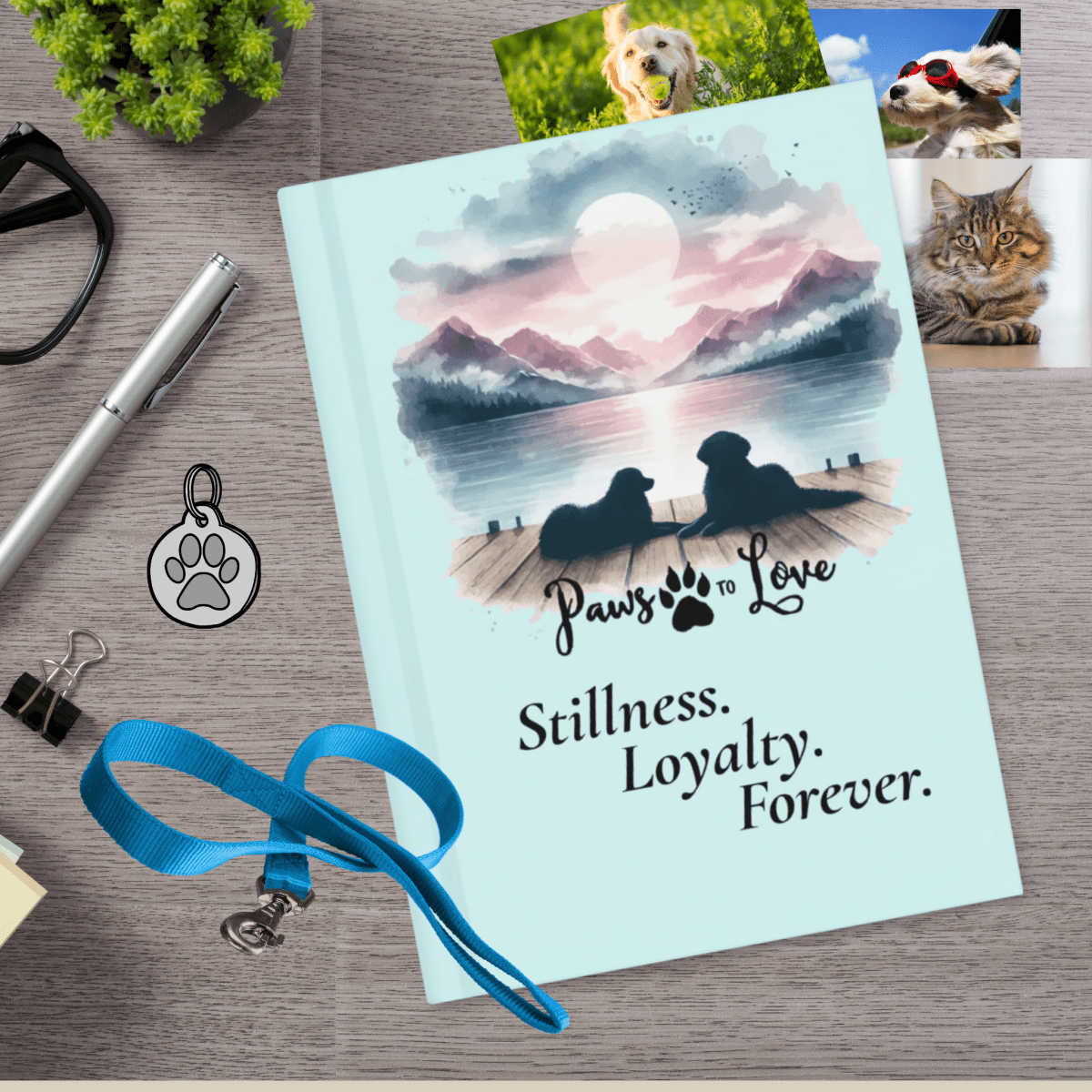 Sunset Buddies - Pawsitive Vibes Keepsake Journal (Color: Light Cyan) - Journal - Speak Up 4 Paws