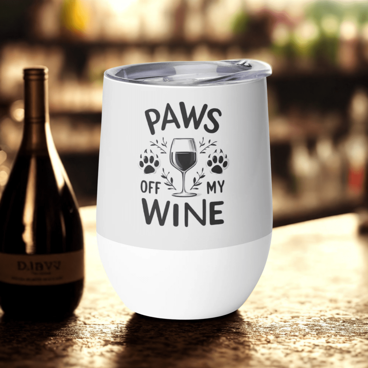 Velvet Warning - "Some things aren't meant to be shared!" - Pawfect Vino Tumbler (Color: Whisper) - Wine Tumbler - Speak Up 4 Paws