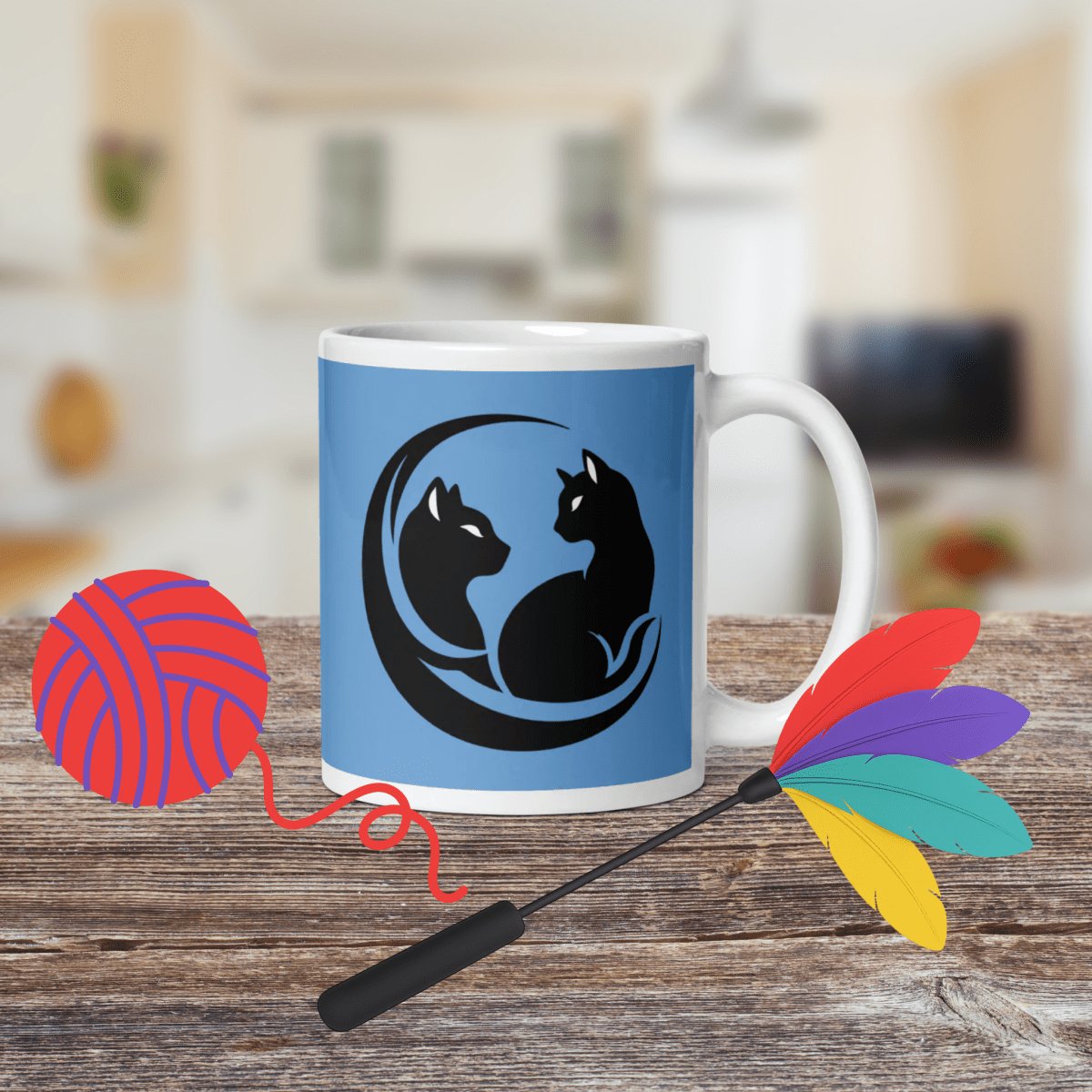 Whiskered Harmony - "Whiskered Harmony. Purr - fect Baance." - Signature Mug (Color: Jordy Blue) - Coffee Mug - Speak Up 4 Paws