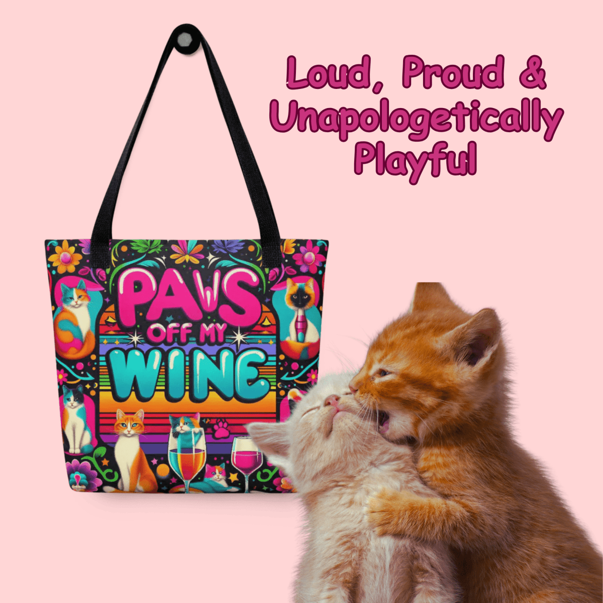 Neon Warning - Everyday Bag - AOP Tote Bag - Speak Up 4 Paws