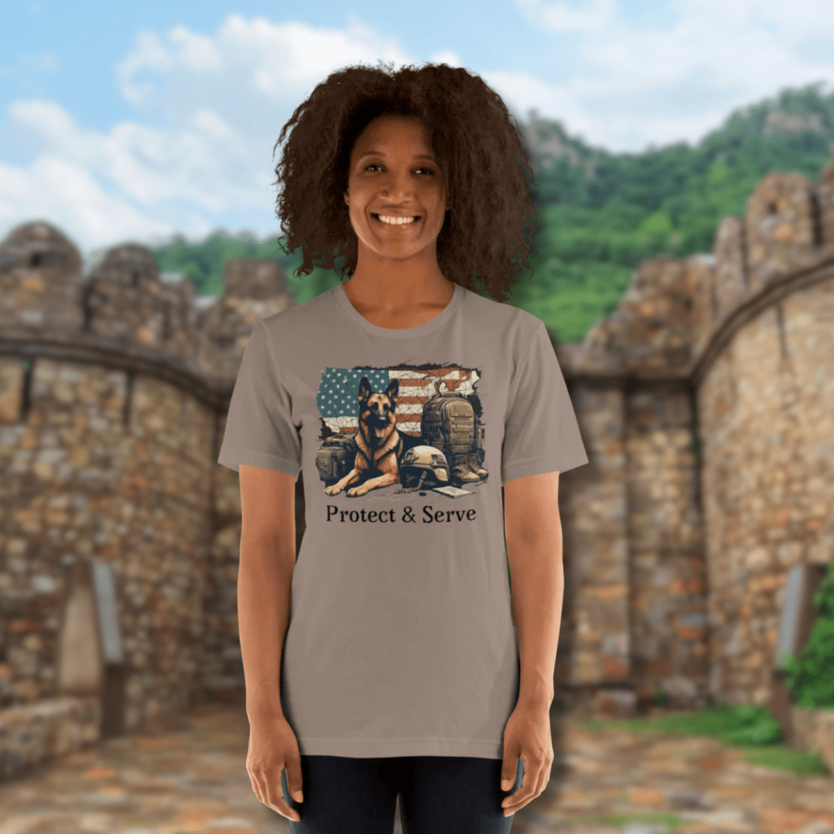 Sentinel of Valor - Everyday Tee | COLORS: Army, Heather Slate, Steel Blue, Pebble - Unisex Staple Tee - Speak Up 4 Paws