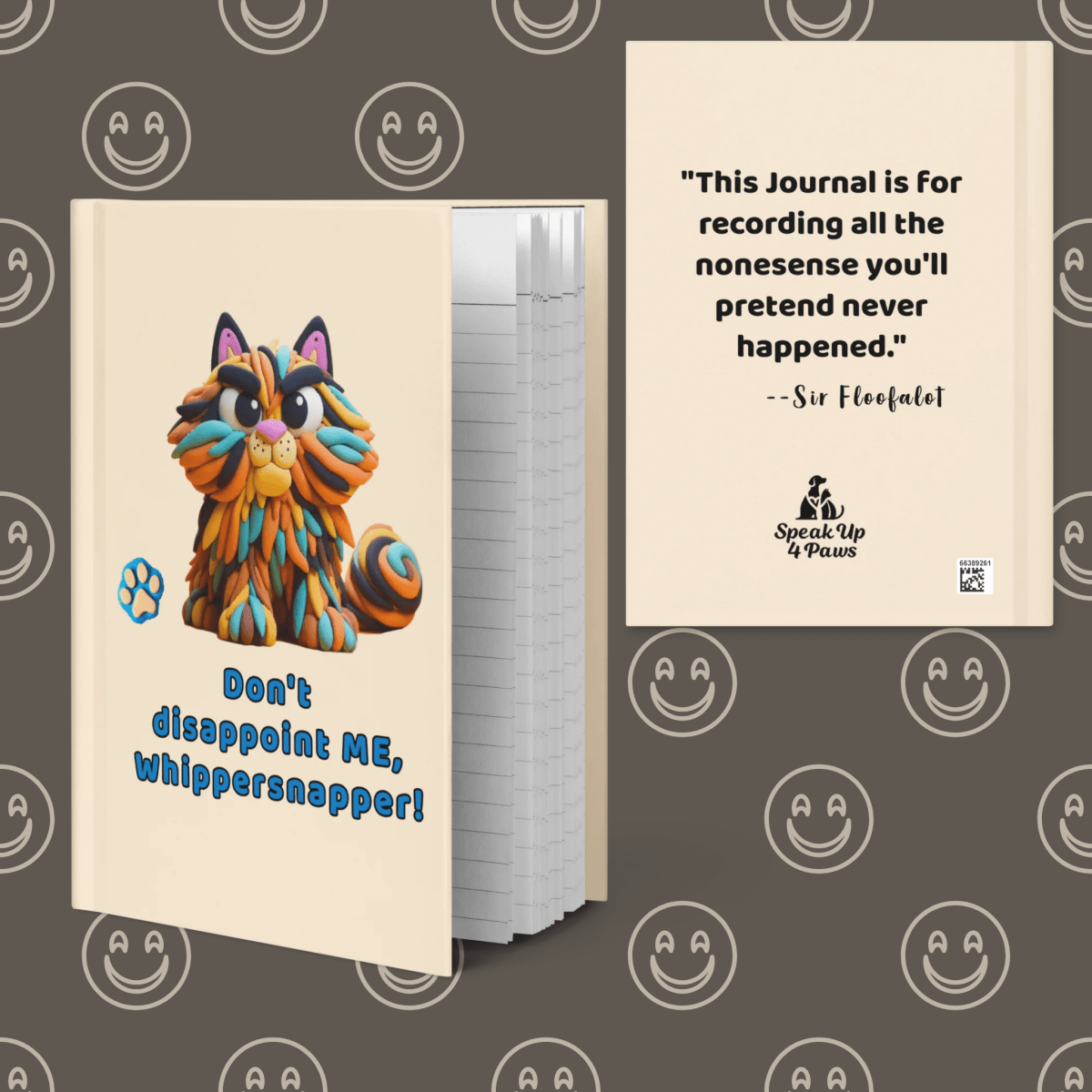 Sir Floofalot - Laughs & Sass Collector's Journal (Color: Papaya Whip) - Journal - Speak Up 4 Paws