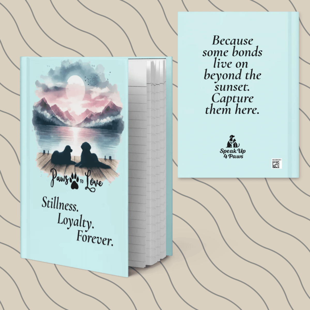 Sunset Buddies - Pawsitive Vibes Keepsake Journal (Color: Light Cyan) - Journal - Speak Up 4 Paws