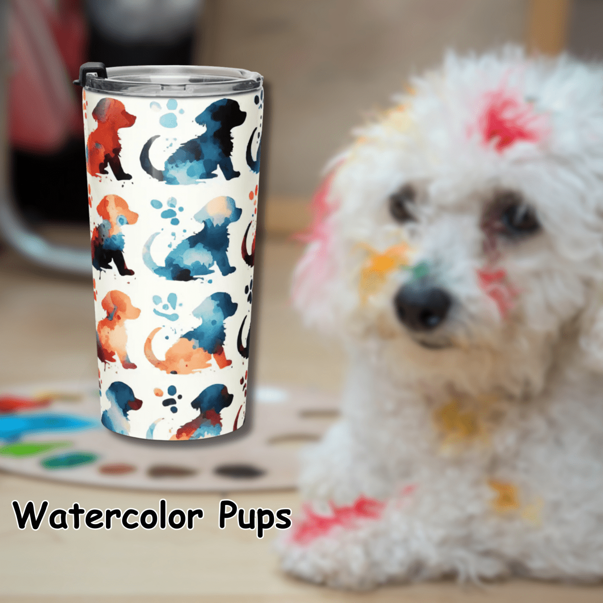 Watercolor Pups - Tumbler - Tapered Tumbler - Speak Up 4 Paws
