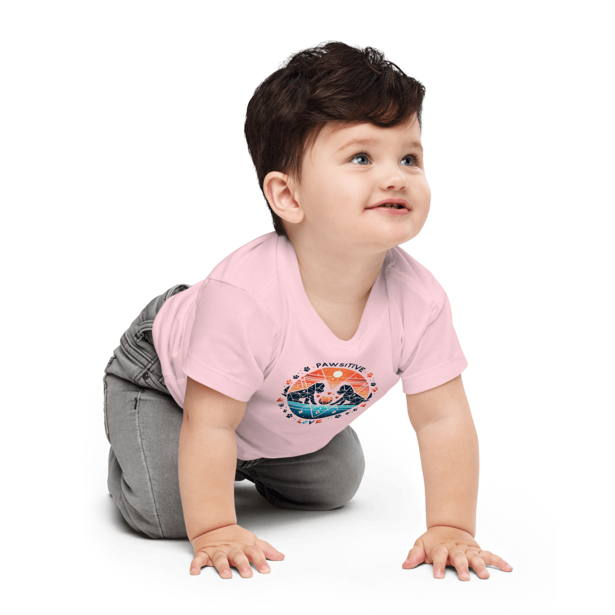 Geometric Puppy Play - Baby Tee - Baby Tee - Speak Up 4 Paws
