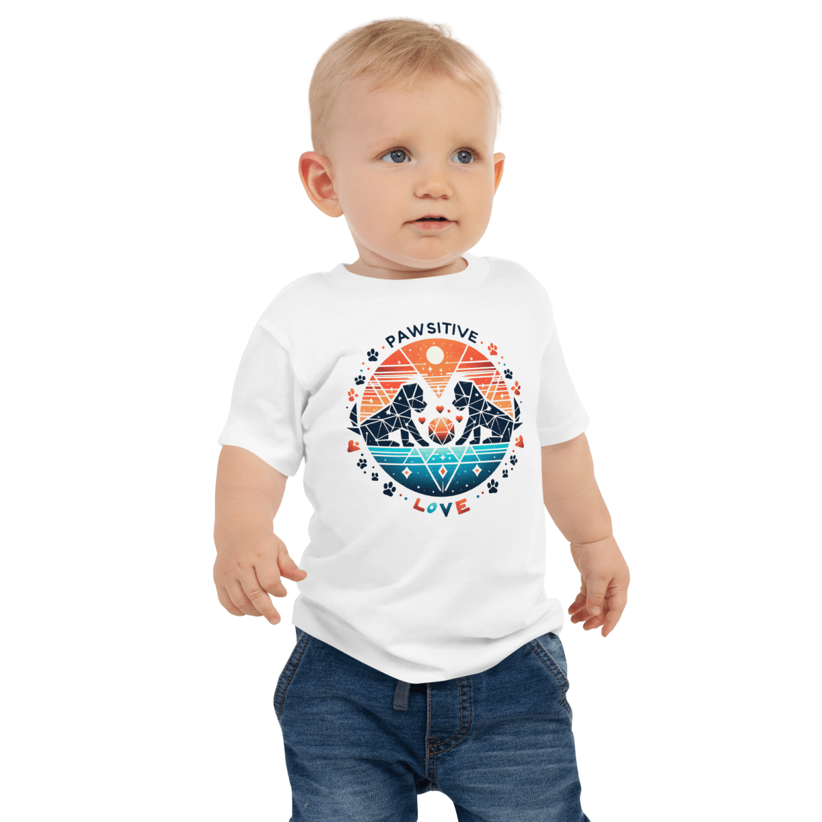 Geometric Puppy Play - Baby Tee - Baby Tee - Speak Up 4 Paws