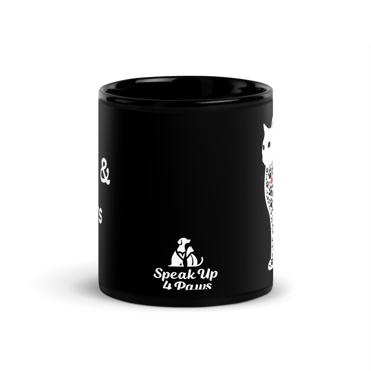 Paws and Purrs - Purely Paws Mug 11 oz. - Black Coffee Mug - Speak Up 4 Paws