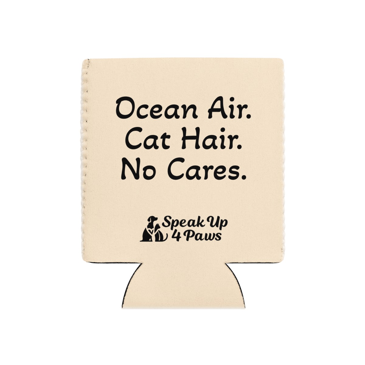 Surf's Up Purrfection - "Ocean Air. Cat Hair. No Cares." - Cool Paws Can Cooler (Color: Papaya Whip) - Can Cooler - Speak Up 4 Paws