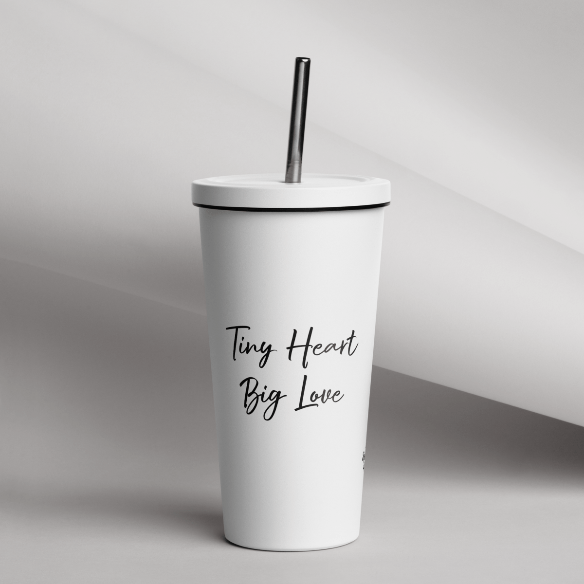 Tiny Heart - Big Love - Straw and Paws Tumbler - Straw Tumbler - Speak Up 4 Paws