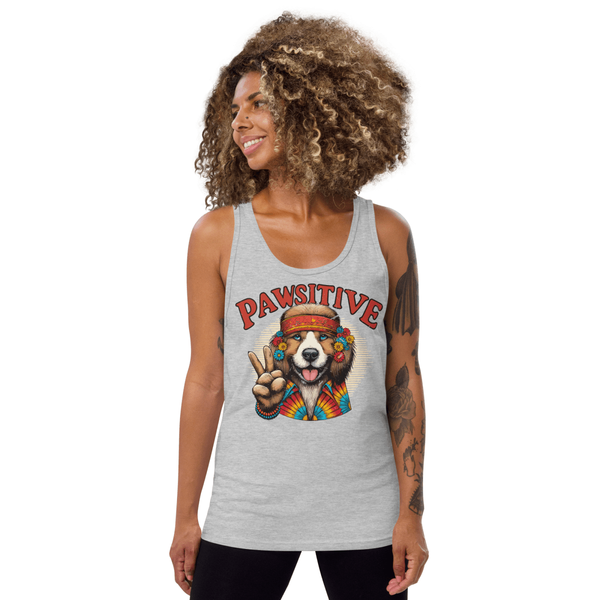 Groovy Canine Vibes - Unisex Tank Top - Unisex Tank Top - Speak Up 4 Paws