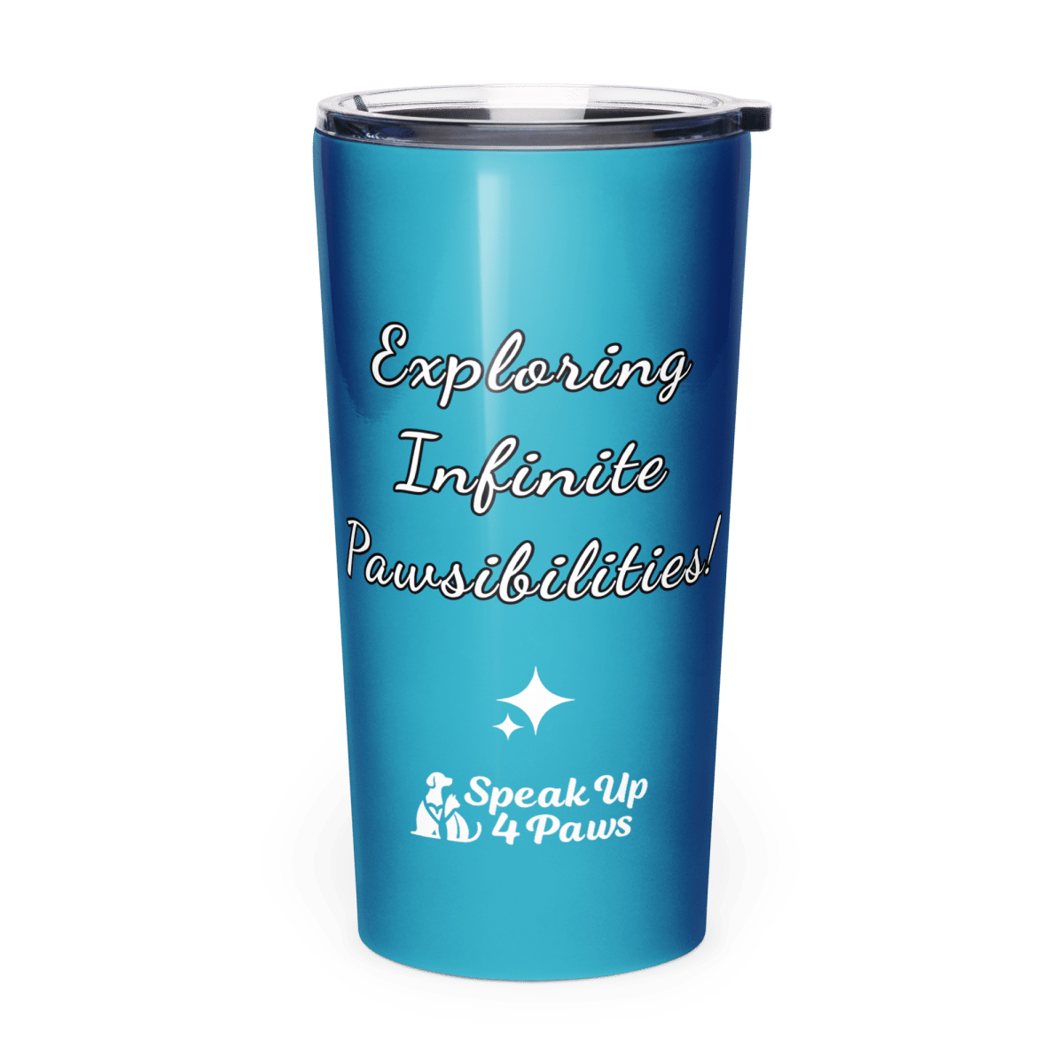 Infinite Pawsibilities - "Exploring Infinite Pawsibilities!" - Signature Tumbler (Color: Pelorous) - Tapered Tumbler - Speak Up 4 Paws