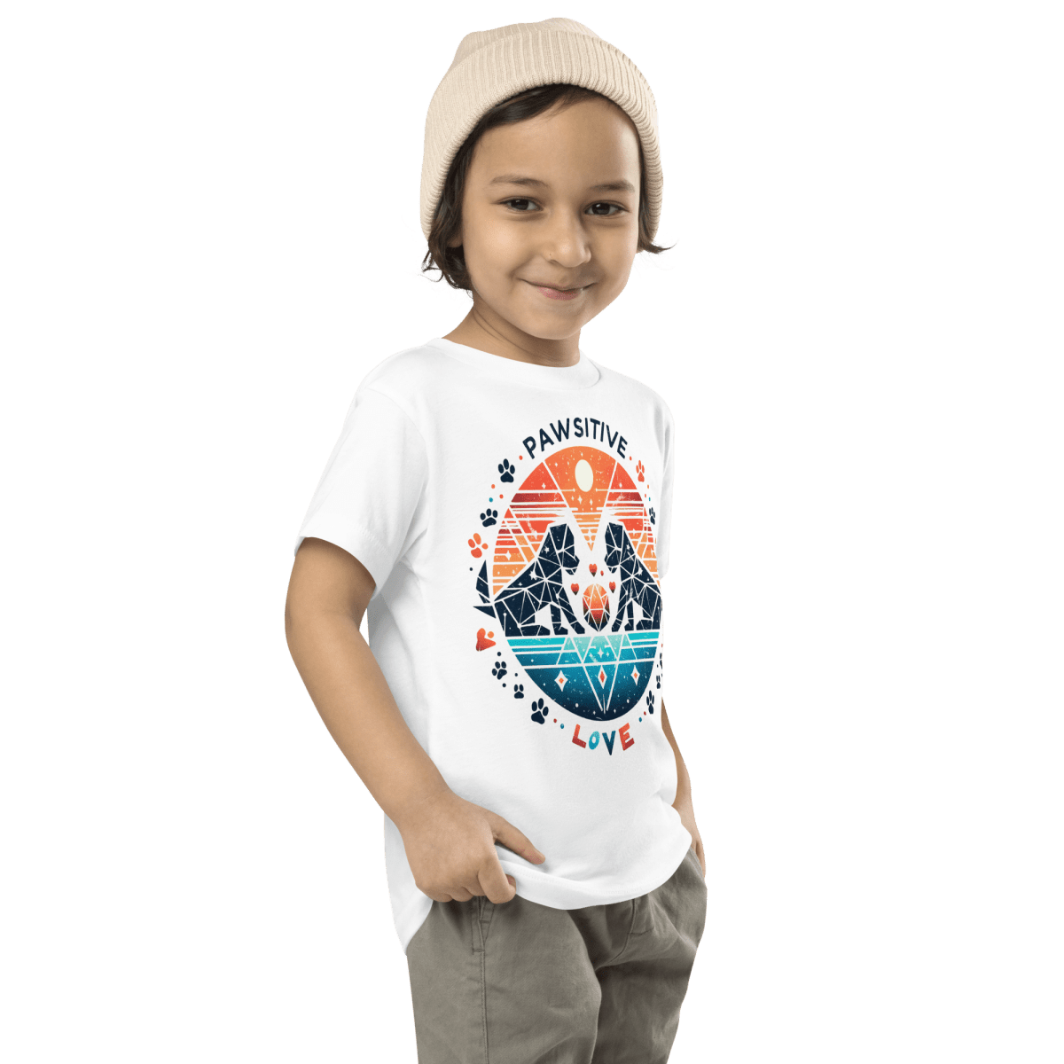 Geometric Puppy Play - Toddler Tee - Toddler Tee - Speak Up 4 Paws