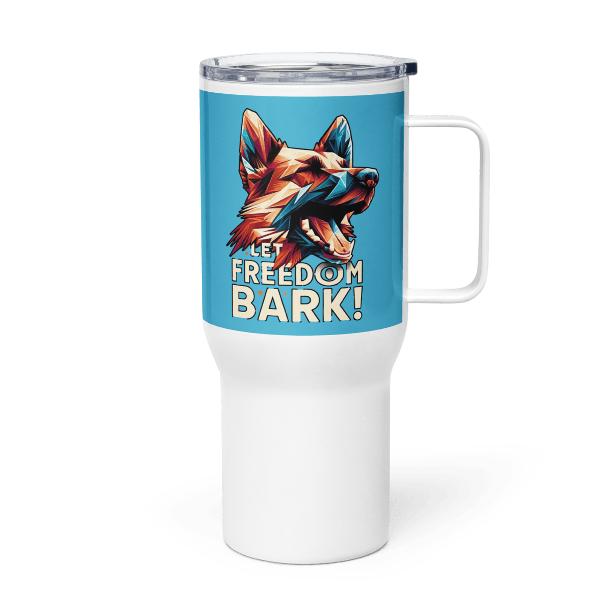 Bark of Freedom Trio - Shepherd - “Unleash the Red, White & Woof!" - TrailMate Tumbler (Color: Summer Sky) - Travel Mug - Speak Up 4 Paws