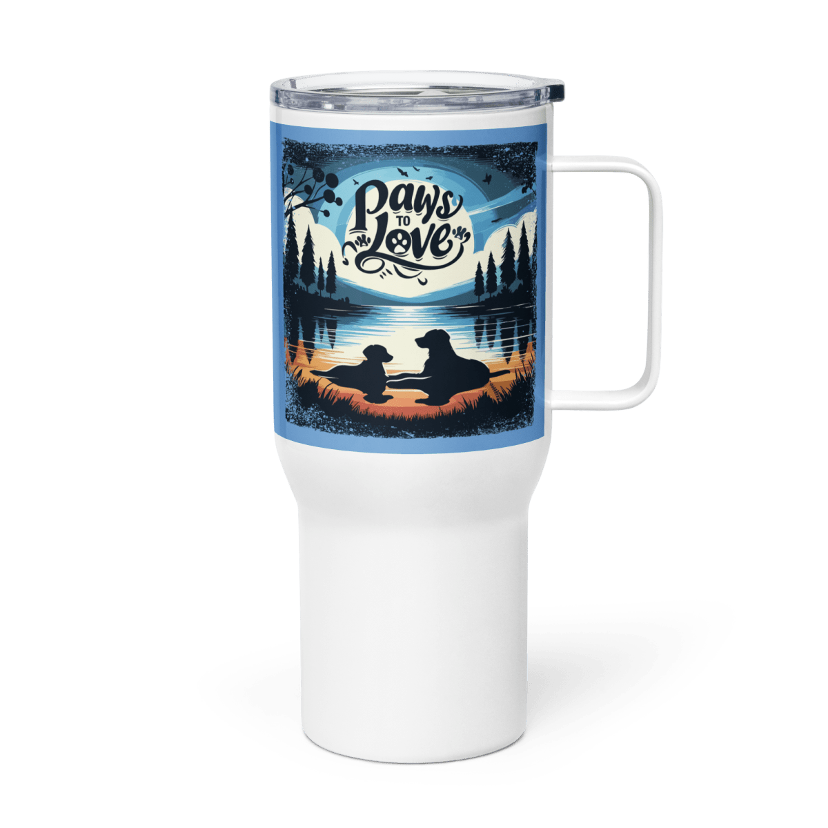 Forest Reflections - "Reflections of Love. Silhouettes of Loyalty." - TrailMate Tumbler (Color: Jordy Blue) - Travel Mug - Speak Up 4 Paws