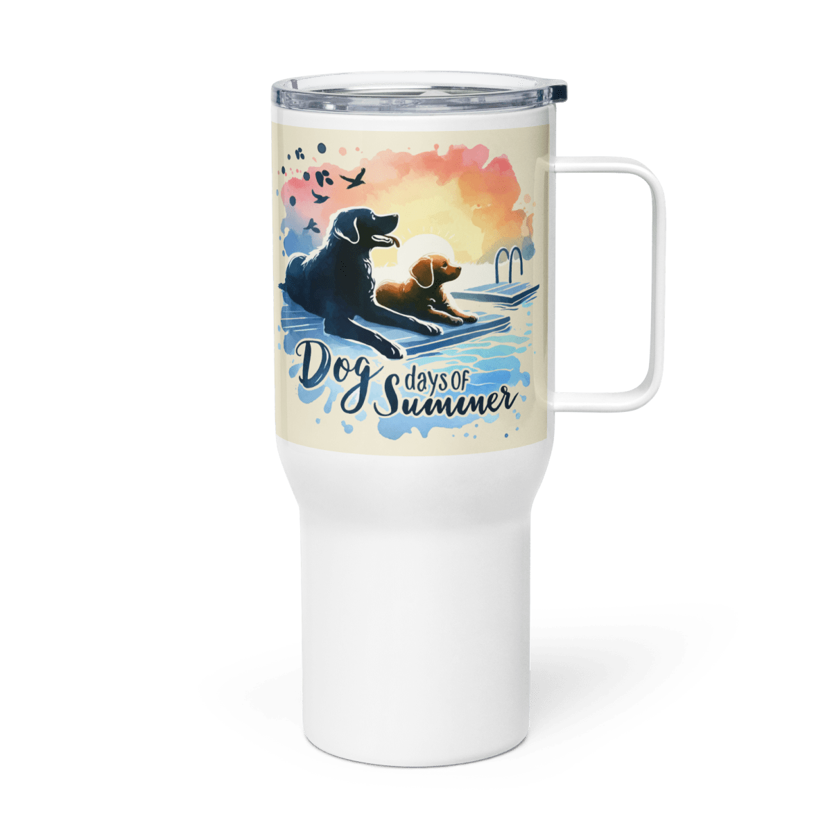 Summer Bond - "Paws, Peace & Summer Days!" - TrailMate Tumbler (Color: Apricot White) - Travel Mug - Speak Up 4 Paws
