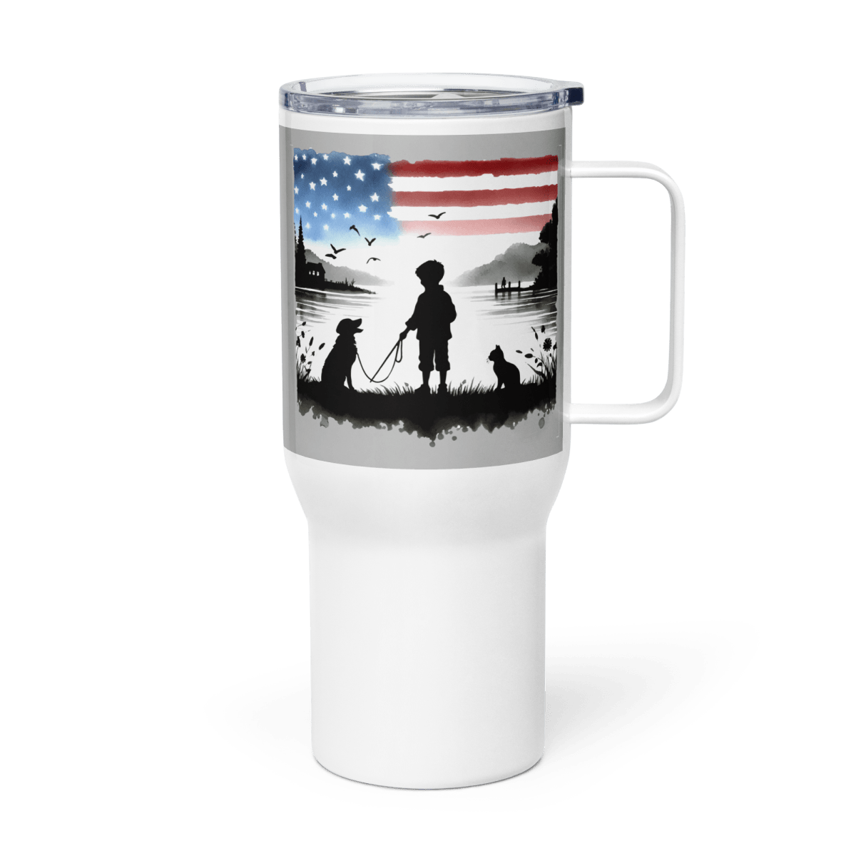 Sunset Friends - "Sure steps. Fearless goals. Loyal paws." - TrailMate Tumbler (Color: Pattens Blue) - Travel Mug - Speak Up 4 Paws