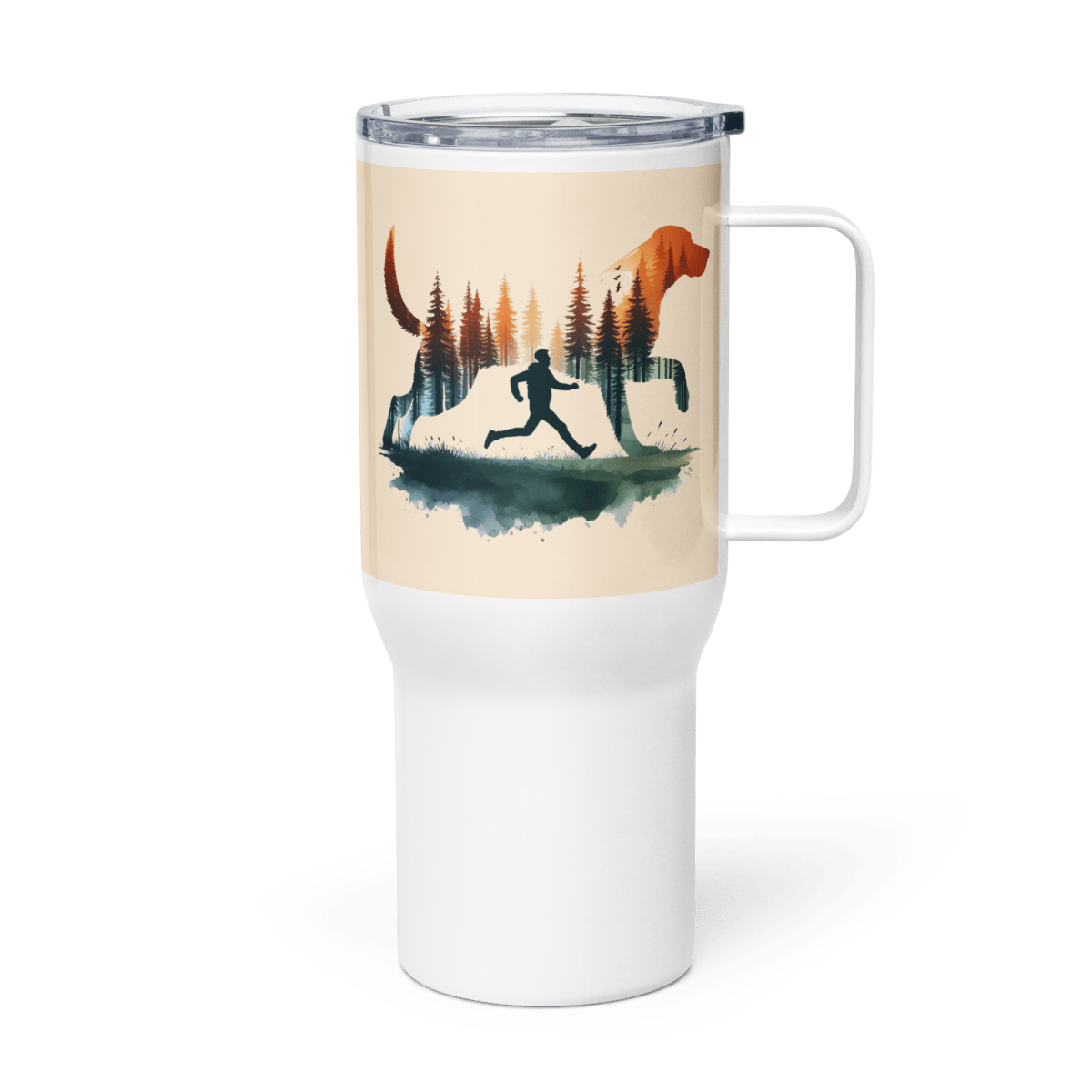 Forest Spirit "Running Buddies Since Forever!" - TrailMate Tumbler (Color: Papaya Whip) - Travel Mug - Speak Up 4 Paws