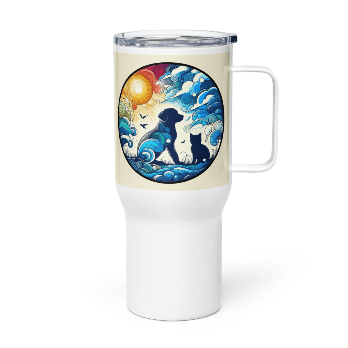 Sun - Kissed Bond - "We shine wherever we go!" - TrailMate Tumbler (Color: Apricot White) - Travel Mug - Speak Up 4 Paws