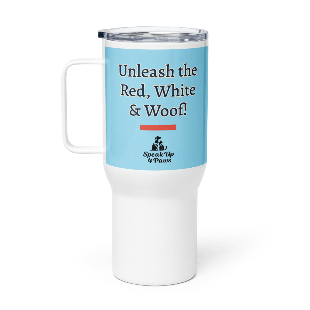 Bark of Freedom Trio - Chihuahua - "Unleash the Red, White & Woof!" - TrailMate Tumbler (Color: Columbia Blue) - Travel Mug - Speak Up 4 Paws