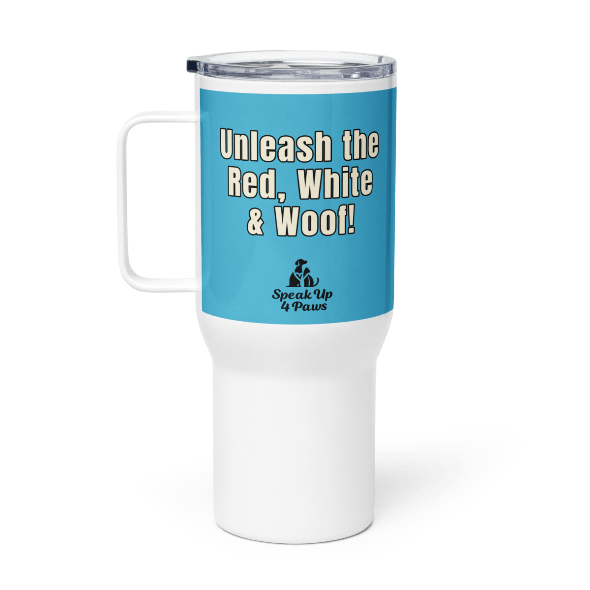 Bark of Freedom Trio - Shepherd - “Unleash the Red, White & Woof!" - TrailMate Tumbler (Color: Summer Sky) - Travel Mug - Speak Up 4 Paws
