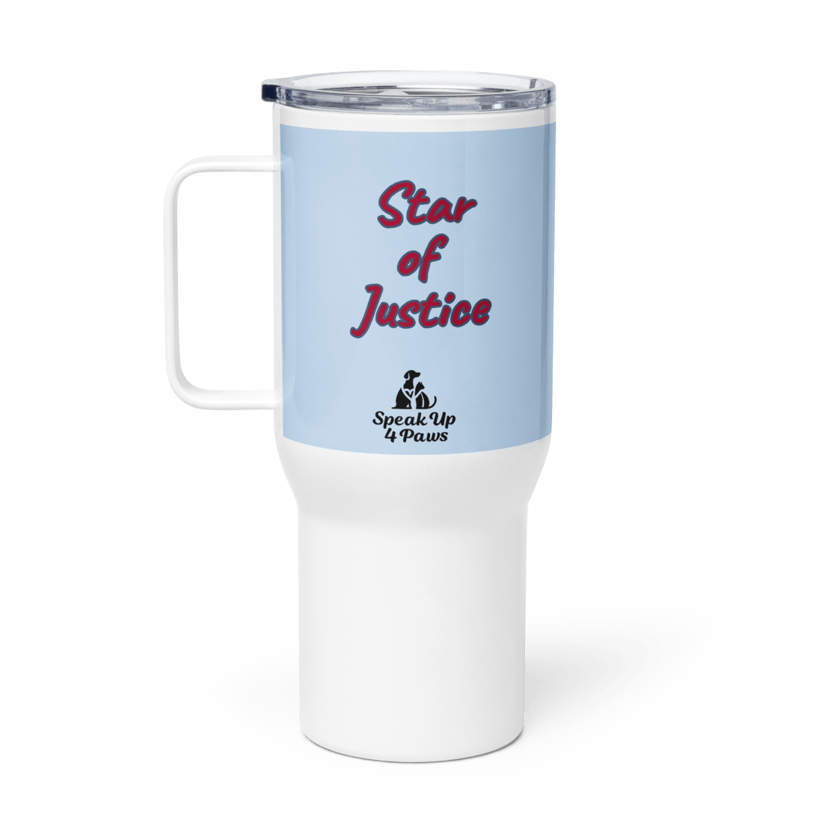 Star of Justice - "Star of Justice" - TrailMate Tumbler (Color: Pattens Blue) - Travel Mug - Speak Up 4 Paws