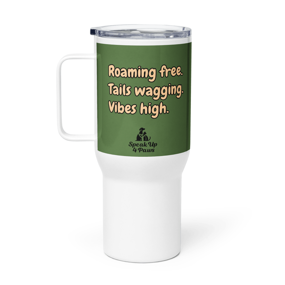 Companion Hues - "Roaming free. Tails wagging. Vibes high." - TrailMate Tumbler (Color: Fern Green) - Travel Mug - Speak Up 4 Paws