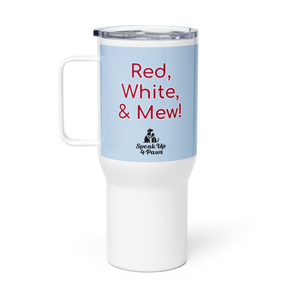 Patriotic Playtime - "Red, White & Mew!" - TrailMate Tumbler (Color: Pattens Blue) - Travel Mug - Speak Up 4 Paws